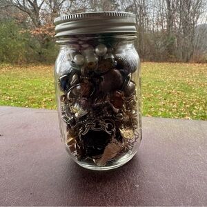 PINT JAR OF BROKEN JEWELRY FOR CRAFTS